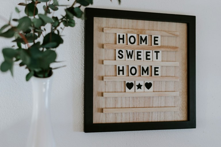 brown home sweet home wall frame